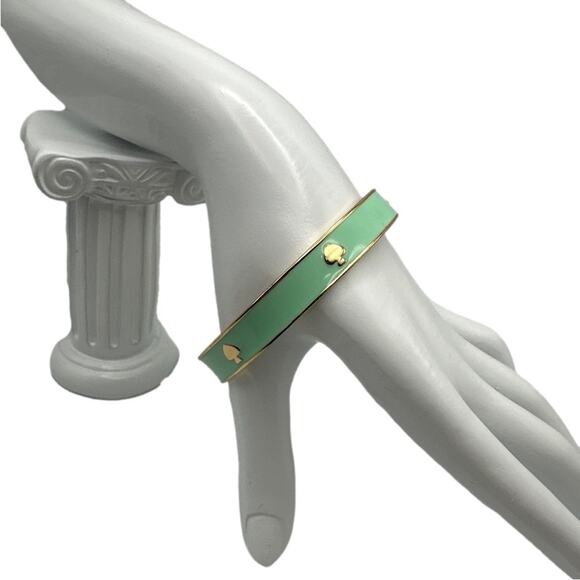 Kate Spade ♠️ Green and Gold Bangle Bracelet - Picture 2 of 5